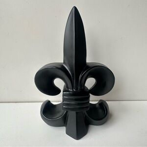 Matte Black Fleur-de-Lis Statue - French Country Home Decor Figurine